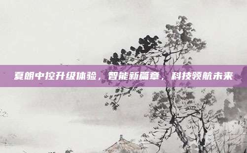 夏朗中控升级体验，智能新篇章，科技领航未来