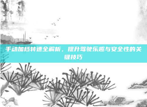 手动加档转速全解析,提升驾驶乐趣与安全性的关键技巧