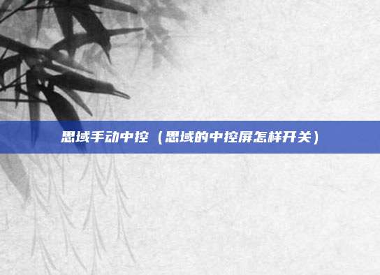 思域手动中控（思域的中控屏怎样开关）