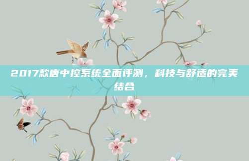 2017款唐中控系统全面评测,科技与舒适的完美结合