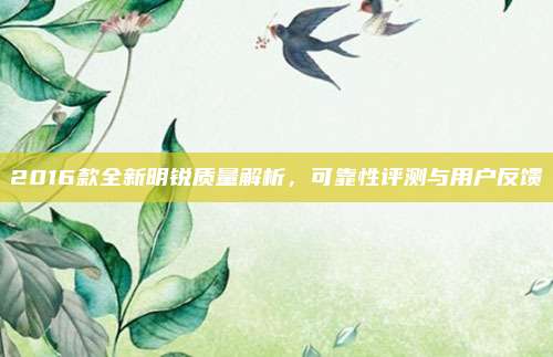 2016款全新明锐质量解析，可靠性评测与用户反馈
