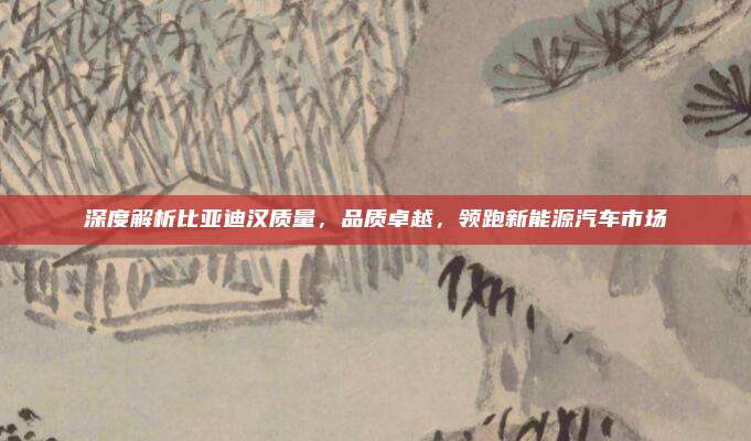 深度解析比亚迪汉质量,品质卓越,领跑新能源汽车市场