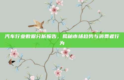 汽车行业数据分析报告,揭秘市场趋势与消费者行为