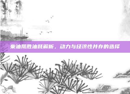 柴油揽胜油耗解析,动力与经济性并存的选择