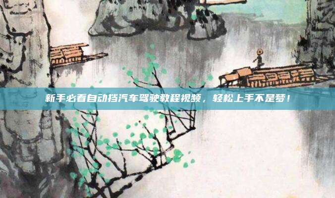 新手必看自动挡汽车驾驶教程视频,轻松上手不是梦!