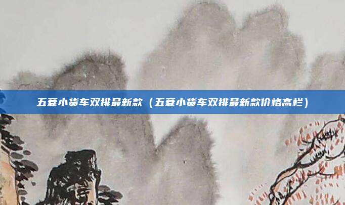 五菱小货车双排最新款（五菱小货车双排最新款价格高栏）