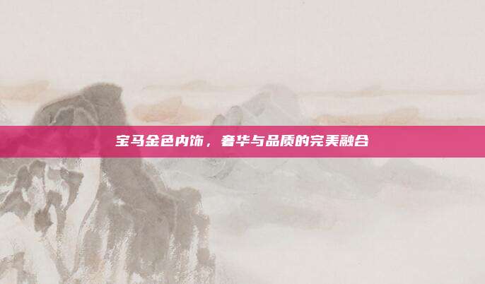 宝马金色内饰,奢华与品质的完美融合