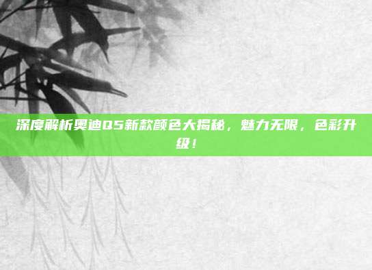 深度解析奥迪Q5新款颜色大揭秘,魅力无限,色彩升级!