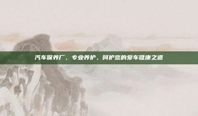 汽车保养厂,专业养护,呵护您的爱车健康之道