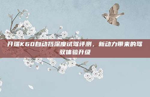 开瑞K60自动挡深度试驾评测,新动力带来的驾驭体验升级