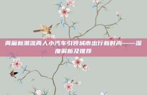 两厢新潮流两人小汽车引领城市出行新时尚——深度解析及推荐