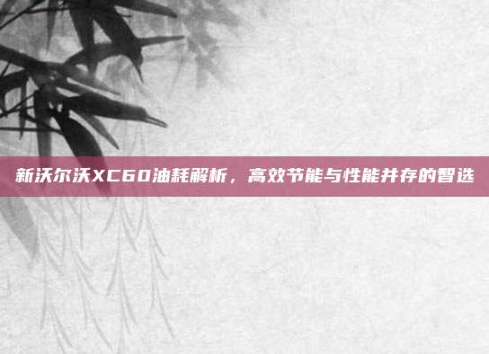 新沃尔沃XC60油耗解析,高效节能与性能并存的智选