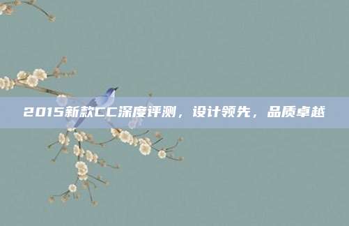 2015新款CC深度评测，设计领先，品质卓越