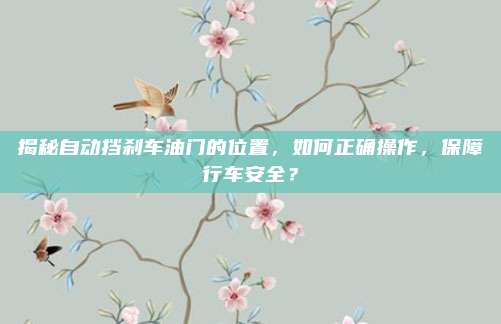 揭秘自动挡刹车油门的位置,如何正确操作,保障行车安全?