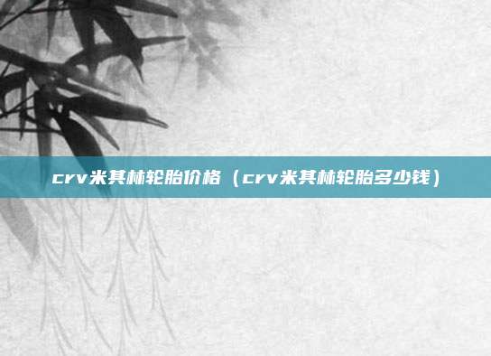 crv米其林轮胎价格（crv米其林轮胎多少钱）