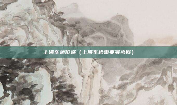 上海车检价格（上海车检需要多少钱）