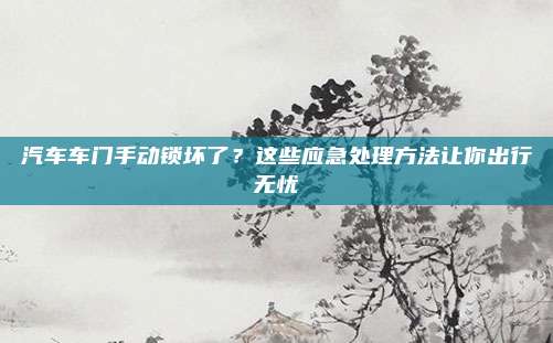 汽车车门手动锁坏了？这些应急处理方法让你出行无忧