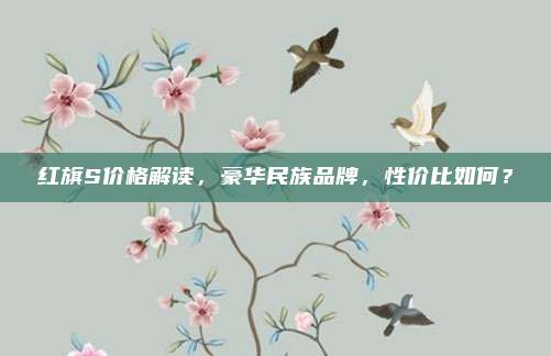 红旗S价格解读，豪华民族品牌，性价比如何？