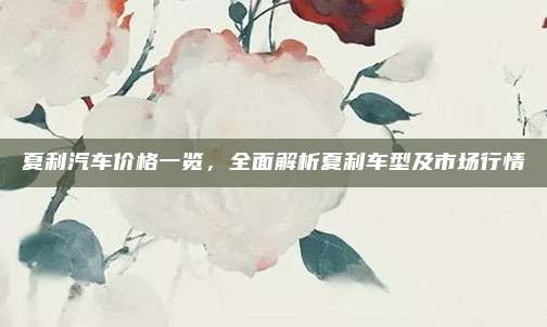 夏利汽车价格一览,全面解析夏利车型及市场行情