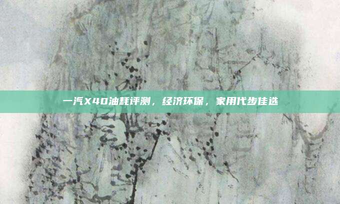 一汽X40油耗评测,经济环保,家用代步佳选