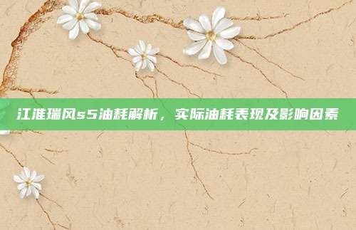 江淮瑞风s5油耗解析，实际油耗表现及影响因素