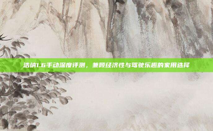 浩纳1.6手动深度评测,兼顾经济性与驾驶乐趣的家用选择