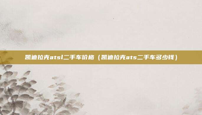凯迪拉克atsl二手车价格（凯迪拉克ats二手车多少钱）