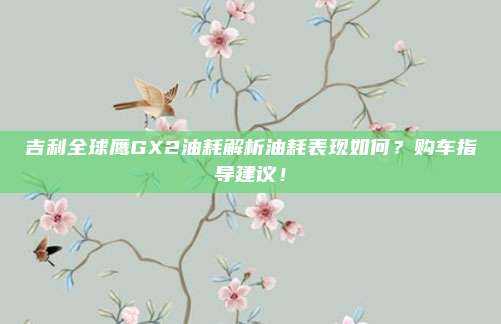 吉利全球鹰GX2油耗解析油耗表现如何？购车指导建议！
