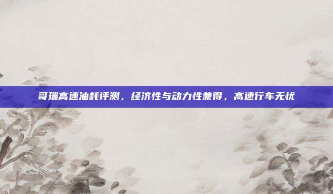 哥瑞高速油耗评测，经济性与动力性兼得，高速行车无忧