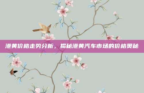 港黄价格走势分析,揭秘港黄汽车市场的价格奥秘