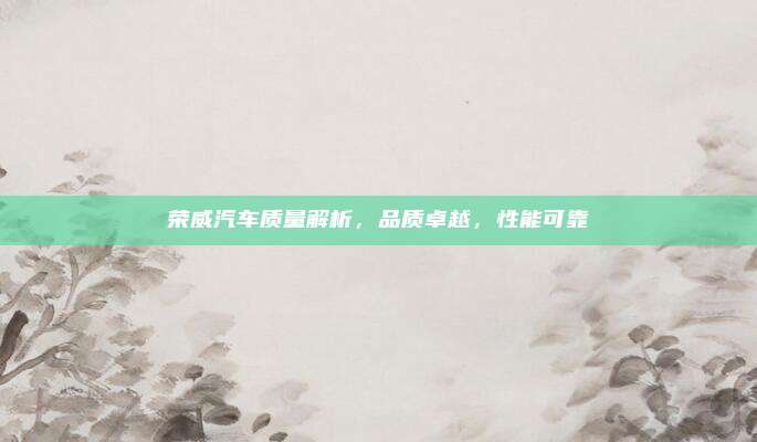 荣威汽车质量解析，品质卓越，性能可靠
