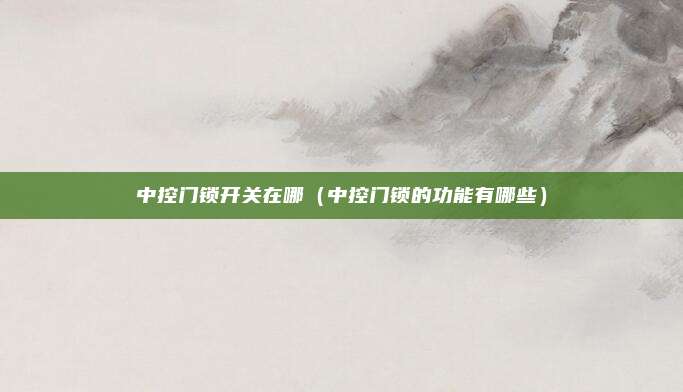 中控门锁开关在哪（中控门锁的功能有哪些）