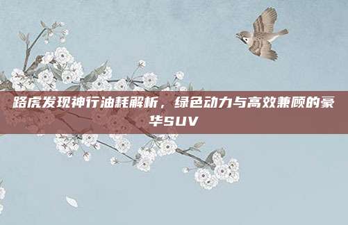 路虎发现神行油耗解析,绿色动力与高效兼顾的豪华SUV