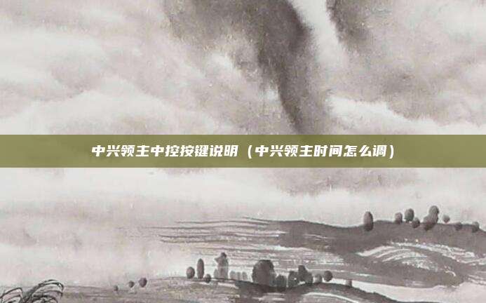 中兴领主中控按键说明(中兴领主时间怎么调)
