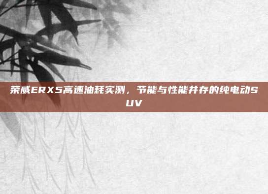 荣威ERX5高速油耗实测,节能与性能并存的纯电动SUV