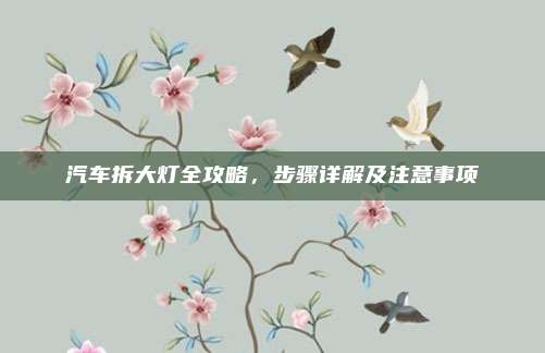 汽车拆大灯全攻略,步骤详解及注意事项
