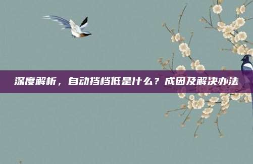 深度解析,自动挡档低是什么?成因及解决办法