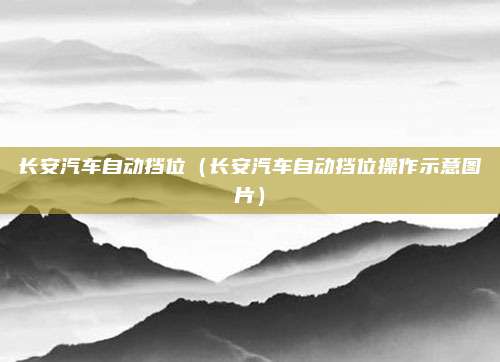 长安汽车自动挡位(长安汽车自动挡位操作示意图片)