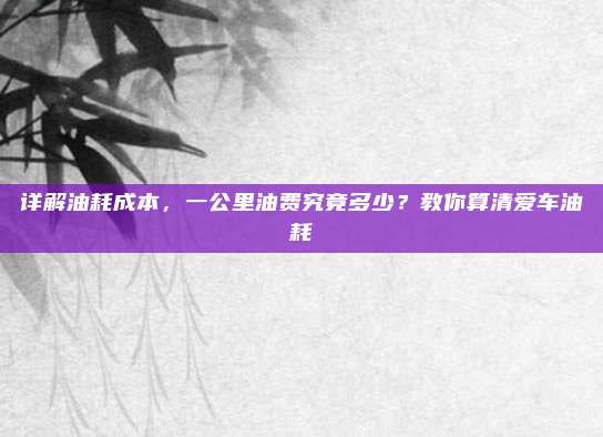 详解油耗成本,一公里油费究竟多少?教你算清爱车油耗