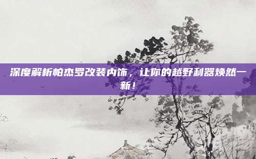 深度解析帕杰罗改装内饰，让你的越野利器焕然一新！
