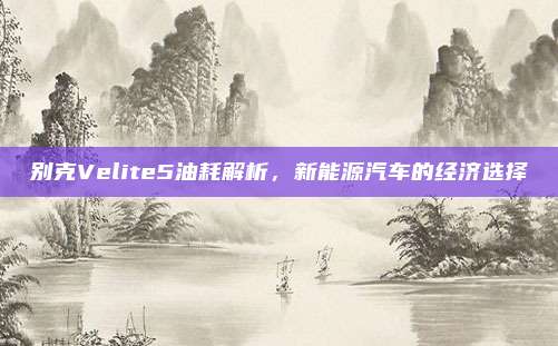 别克Velite5油耗解析,新能源汽车的经济选择