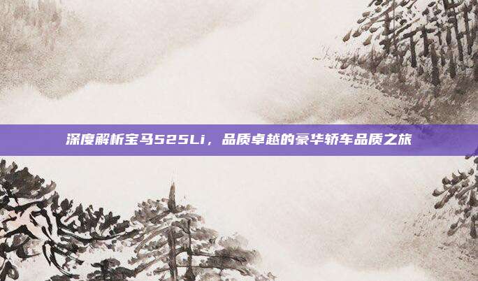 深度解析宝马525Li，品质卓越的豪华轿车品质之旅