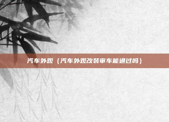 汽车外观（汽车外观改装审车能通过吗）