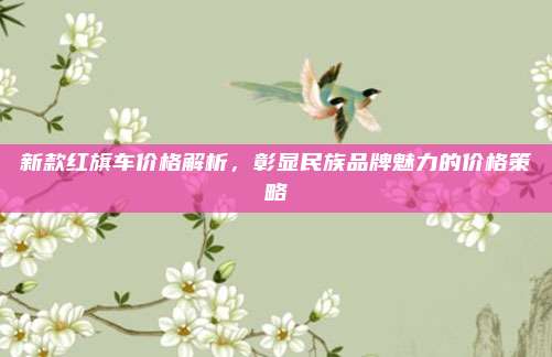 新款红旗车价格解析,彰显民族品牌魅力的价格策略