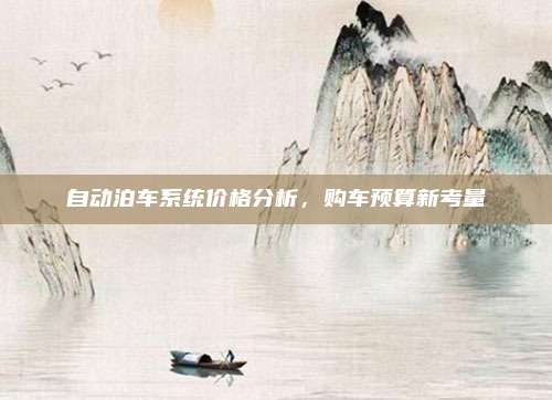 自动泊车系统价格分析,购车预算新考量