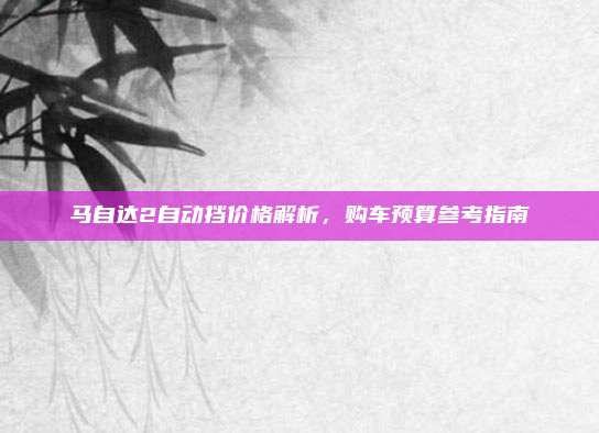 马自达2自动挡价格解析，购车预算参考指南