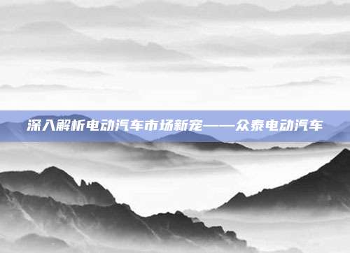 深入解析电动汽车市场新宠——众泰电动汽车