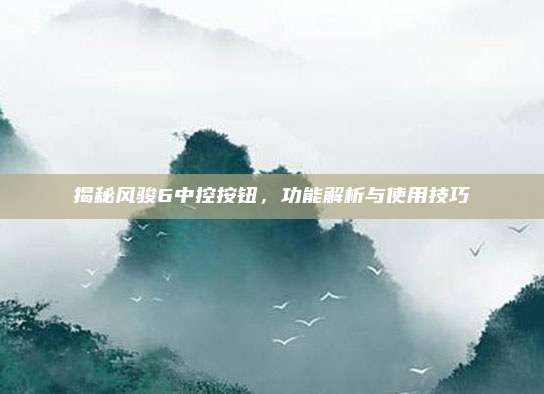 揭秘风骏6中控按钮,功能解析与使用技巧