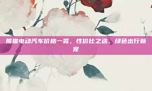 熊猫电动汽车价格一览,性价比之选,绿色出行新宠