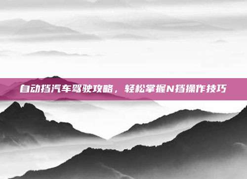 自动挡汽车驾驶攻略，轻松掌握N挡操作技巧